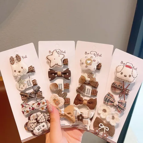 Ragazze Carine Fermagli per Capelli con Fiocco Lavorato a Maglia a Quadri Animale Fiore Accessori per Capelli per Bambini