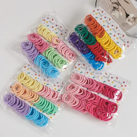 Handmade High Elastic Seamless Hair Ties Multi-Color Solid Rubber Bands Basic Hair Rings For Women Girls Children Hair Accessories
