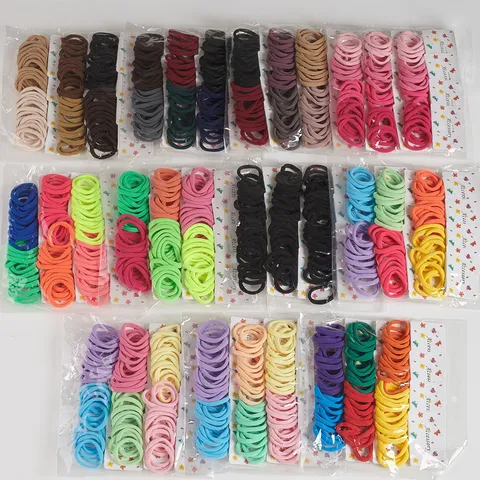 Handmade High Elastic Seamless Hair Ties Multi-Color Solid Rubber Bands Basic Hair Rings For Women Girls Children Hair Accessories