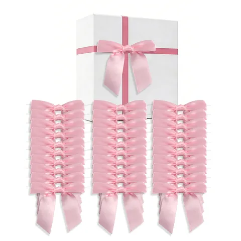Decorative Satin Ribbon Bow with Wire Ties for Gift Boxes Wedding Party Decoration Bowknot Packaging Accessories