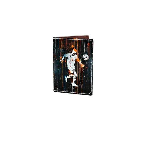 Unisex PU Leather Passport Holder Travel Document Organizer Football Printing Portable Card Case