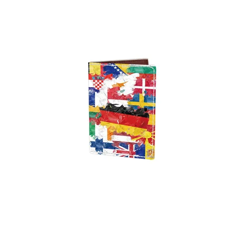 Unisex PU Leather Passport Holder Travel Document Organizer Football Printing Portable Card Case