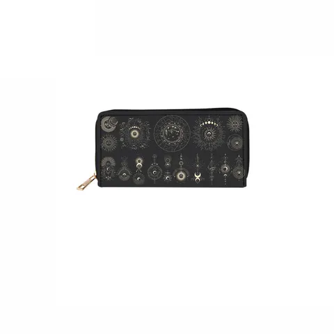 Women Long PU Leather Zip Wallet Cosmic Starry Sky Printed Clutch Purse Daily Casual Handbag Fashion Purse