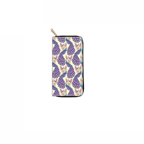 Women's Long Zipper Wallet Ethnic Style Multi-Pattern Printed PU Leather Clutch Purse Large Capacity Card Holder Handbag