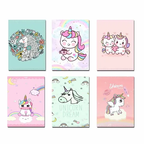 Unicorn Cartoon PU Leather Passport Holder Travel Document Organizer Cute Print Passport Cover For Women Men