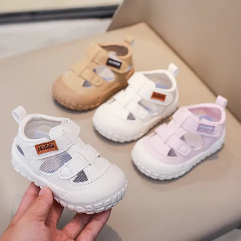 Toddler Baby Summer Sandals Non-Slip Soft Bottom Hollow Out Breathable Beach Shoes Infant Kids Casual Hook And Loop Sandals