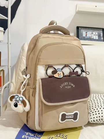 Scholiko Sakidio Platis apo Nylon Megalis Choritikotitas Colorblock Koreatikou Styl gia Gynaikes Efivous Casual