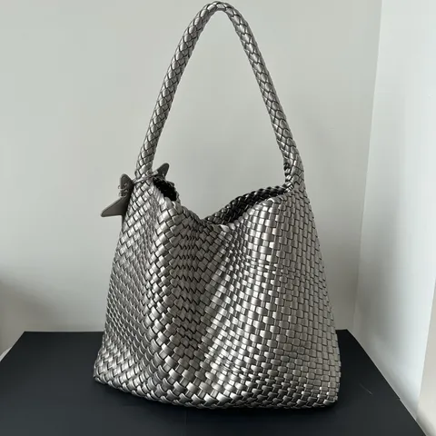 Gewebe PU Leder Tote Tasche Für Damen Große Kapazität Handtasche Umhängetasche Eimer Tasche Casual Designer Stil