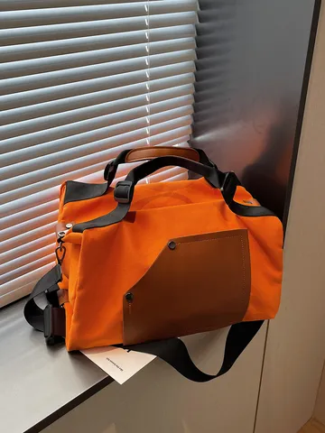 Große Kapazität Segeltuch Tote Tasche Für Damen Lässige Pendler Handtasche Stilvolle Colorblock Umhängetasche Reise Geldbörse