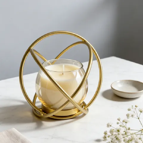 Candelabro Geométrico de Hierro Forjado Estilo Nórdico Portavelas de Té de Metal para Decoración del Hogar