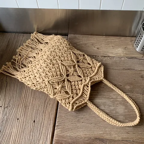 Geflochtene Tragetasche Für Damen Mit Großer Kapazität Strandurlaub Umhängetasche Handgefertigte Quasten Lässige Handtasche