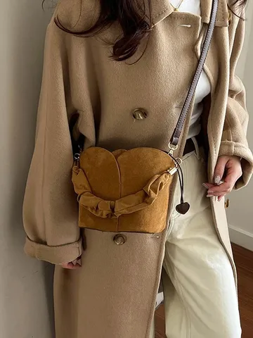 Damen PU Leder Beultasche Koreanischer Stil Kordelzug Umhängetasche Mode Handtasche Lässige Tägliche Handtasche