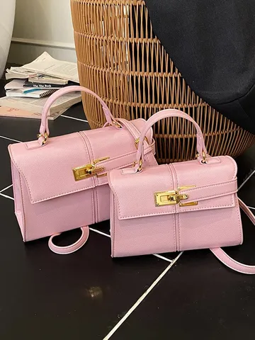 Borsa a Mano in Pelle PU Minimalista Donna Stile Designer di Lusso Borsa a Tracolla a Spalla di Moda