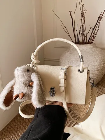 Damen PU-Leder Umhängetasche Einfarbig Urban Minimalistisch Schoudertas Kleine Quadratische Handtasche