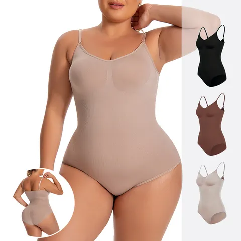 Women's Seamless Body Shaper Firm Control Bodysuit Tummy Trimmer Butt Lifter Open Crotch High Waist Shapewear One Piece