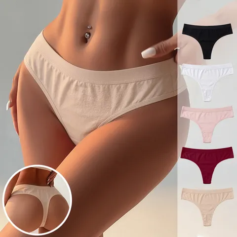 Perizoma Donna Sexy Senza Cuciture a Vita Bassa Tinta Unita Poliammide Elastan Traspirante G-String Intimo Mutandine
