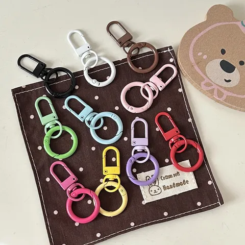 Colorful Metal Spring O Ring Keychain Clasp Spring Gate Ring DIY Craft Accessories Metal Snap Hook