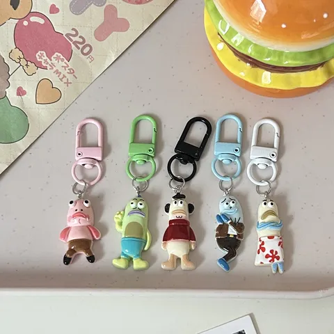 Cute Cartoon Funny Fish Keychain Resin Schoolbag Pendant Creative Quirky Character Bag Charm Gift
