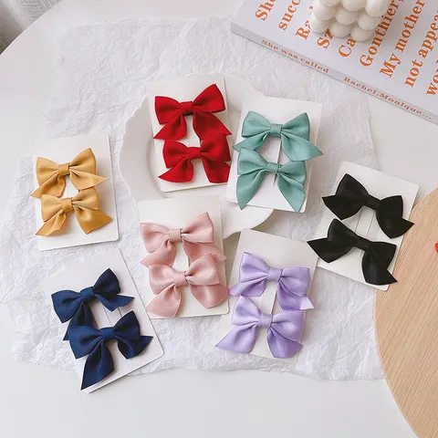 Horquillas de Lazo para Niños Lindo Accesorios para el Cabello de Bebé Niñas Tela Lazo Doble Capa Pinzas de Pelo