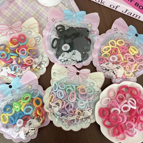 Elastici per Capelli per Bambini ad Alta Elasticità Corde per Capelli in Spugna Accessori per Capelli Color Caramelo per Ragazze