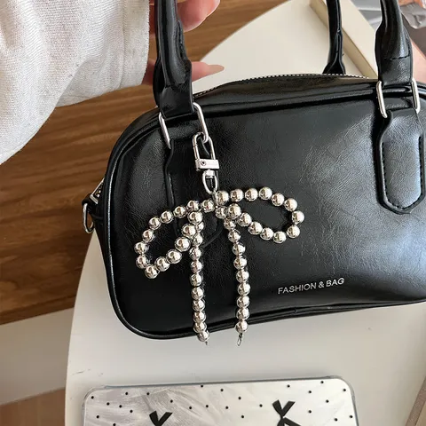 Creativo Ciondolo Fiocco di Perla Ciondolo Borsa Custodia Telefono Portachiavi Ornamento Sospeso Squisito Accessorio Regalo