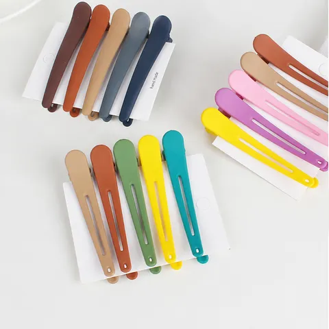 Matte Duckbill Hair Clips Set Minimalist Solid Color Hairpins