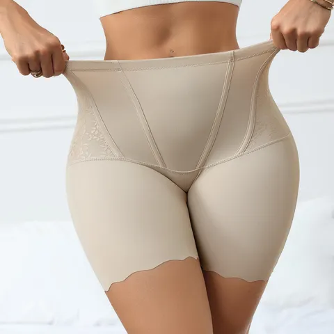 Women High Waist Tummy Control Shapewear Shorts Butt Lifter Body Shaper Nylon Lace Splicing Seamless Slimming Bottom Underwear