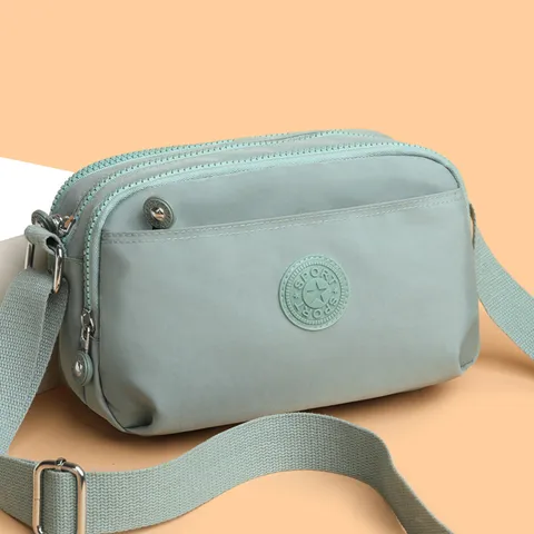Mehrschichtige Umhängetasche Lässige Mehrfachtasche Nylon Wasserabweisende Schultertasche Leichte Tägliche Handtasche Für Damen