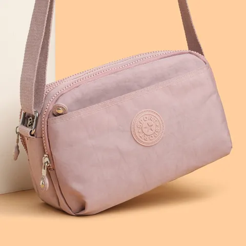 Mehrschichtige Umhängetasche Lässige Mehrfachtasche Nylon Wasserabweisende Schultertasche Leichte Tägliche Handtasche Für Damen