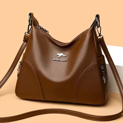 Damen PU Leder Umhängetasche Urban Minimalistisch Tote Bag Lässige Große Kapazität Crossbody Bag Stilvolle Tägliche Handtasche