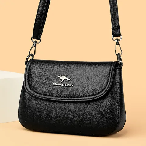 Echtes Rindsleder Umhängetasche Für Damen Luxus Tragegriff Schultertasche Retro Kleine Quadratische Klappentasche Weibliche Handtasche