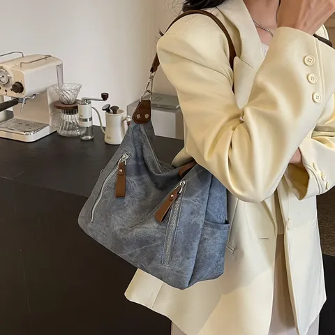 Damen Retro Gradient Umhängetasche Große Kapazität Pendeln PU Handtasche Casual Vielseitige Tote