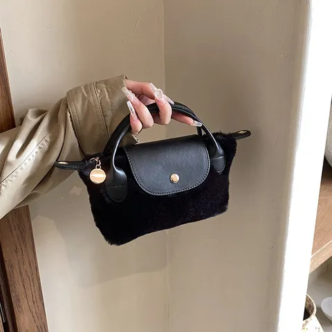 Plüsch Umhängetasche Für Damen Winter Mode Lässige Schultertasche Süße Flauschige Handtasche Schicke Messenger Tasche