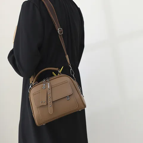 Damen PU Leder Umhängetasche Casual Urban Minimalistisch Schultertasche Mit Nähten Farbblock Design Für Damen