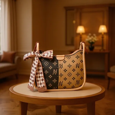 Damen Mode Umhängetasche PU Leder Satteltasche Retro Monogramm Achseltasche Casual Schultasche Für Damen