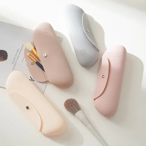 Portable Silicone Makeup Brush Holder Waterproof Travel Cosmetic Bag Makeup Pouch Organizer For Women Daily Use