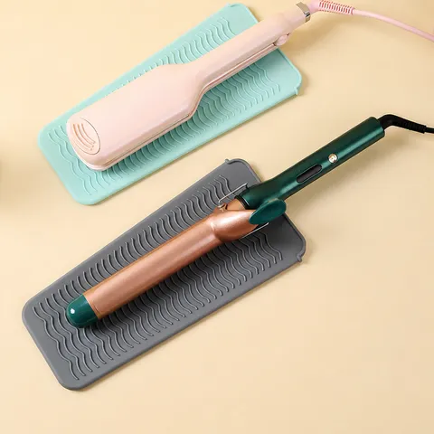 Tappetino di Isolamento Termico in Silicone per Arricciacapelli Borsa di Stoccaggio Portatile per Piastra per Capelli Accessori per Styling