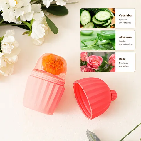 Silicone Face Ice Roller Ice Mold Cube Tray Facial Massager Skin Care Tool For Puffy Eyes Shrink Pores Face Ice Capsule Mold