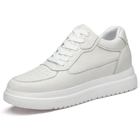 Men's Casual Sneakers Platform Increase Height Breathable Lightweight Walking Shoes Lace-up Fashion Footwear