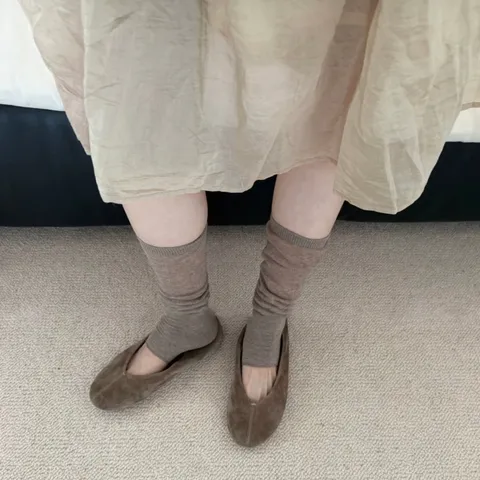 Copricalzini Slouch in Cotone Tinta Unita Stile Coreano da Donna Traspirante Versatile Calzini Mezza Palma