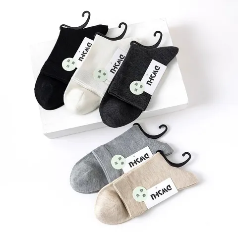 Men Women Mulberry Silk Business Mid-Calf Socks Solid Color Breathable Sweat-Absorbing Casual Dress Socks