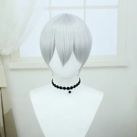 Parrucca Corta da Cosplay Fibra ad Alta Temperatura Capelli Sintetici Anime Parrucca per Festa Styling Quotidiano