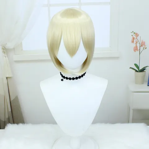 Parrucca Cosplay Corta Universale Capelli Sintetici Resistenti al Calore Donna Parrucca Anime Cuoio Capelluto Naturale Bob Corto