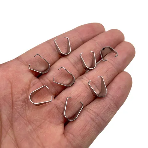 Connecteur Bélière en Acier Inoxydable pour Fabrication de Bijoux DIY Pendentif Cristal Jade Fournitures de Bijoux