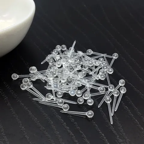 Clous d'Oreilles Tête d'Allumette en Plastique Transparent Noir Accessoires DIY Boucles d'Oreilles Composants