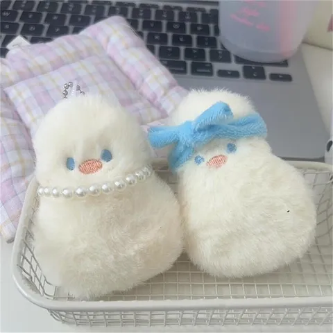 Cute Cartoon Plush Duck Keychain Bag Pendant Soft Stuffed Doll Animal Key Ring Women Bag Accessories Gift