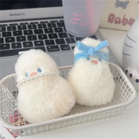 Cute Cartoon Plush Duck Keychain Bag Pendant Soft Stuffed Doll Animal Key Ring Women Bag Accessories Gift