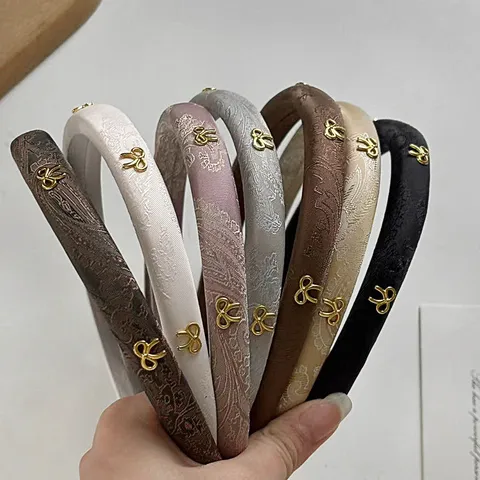 Vintage Totem Damask Bow Headband Για Γυναίκες Ύφασμα Hair Hoop Καθημερινό Πλύσιμο Προσώπου Αξεσουάρ Μαλλιών Κομψή Μόδα Headwear
