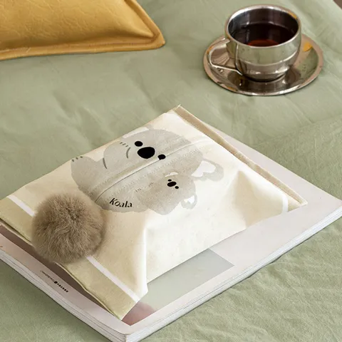 Cute Animal Plush Tissue Box Cover Cartoon Koala Raccoon Sloth Tissue Holder Bag For Home Office Car Decor