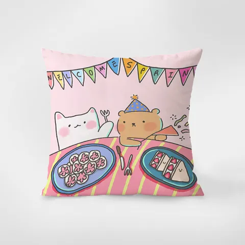 Cute Cartoon Print Plush Throw Pillow Cover Soft Nordic Style Decorative Cushion For Sofa Living Room Car Bed